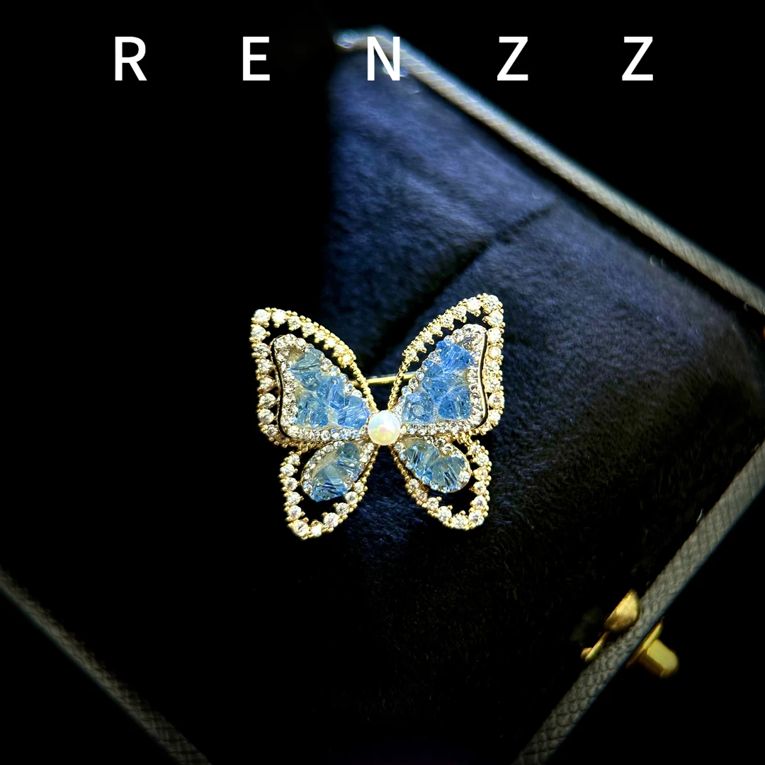 1186蓝色小蝴蝶轻奢胸针