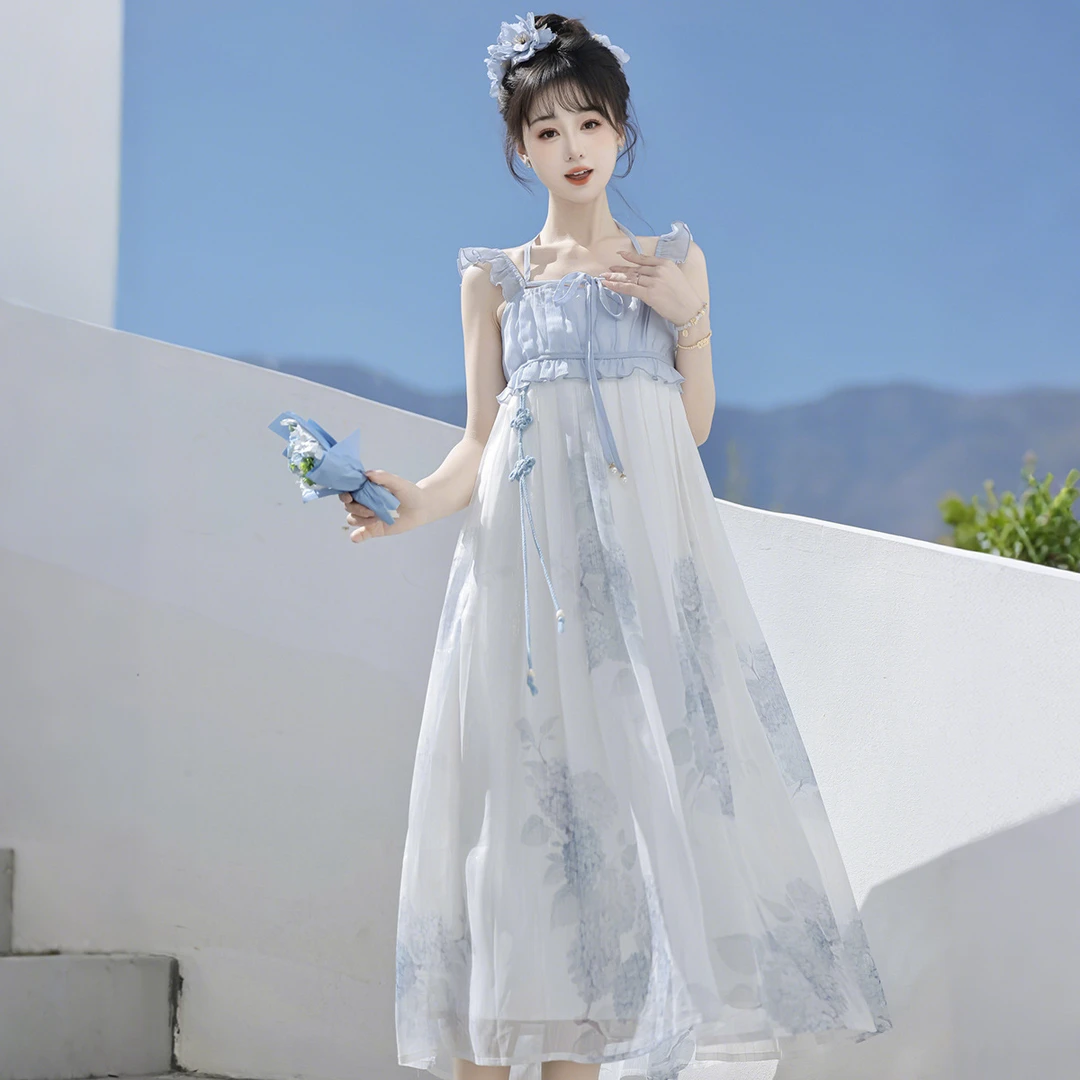 【无尽夏日】汉服女国风新中式日常通勤新款连衣裙碎花夏季仙女裙