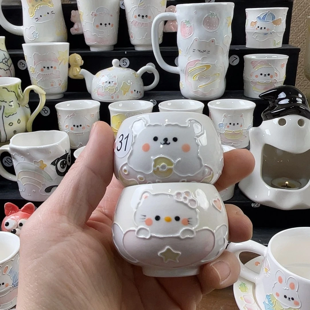 啦***啦漫甜手工陶瓷杯子
