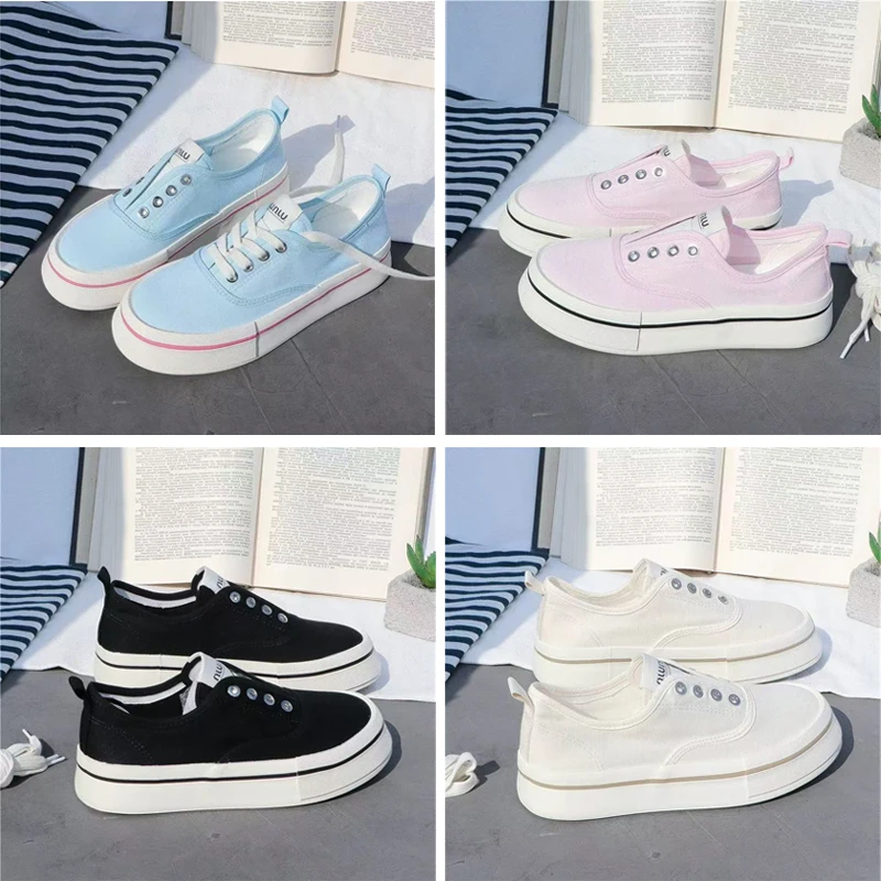 一脚蹬交叉绑带国风夏季帆布鞋休闲女鞋百搭板鞋