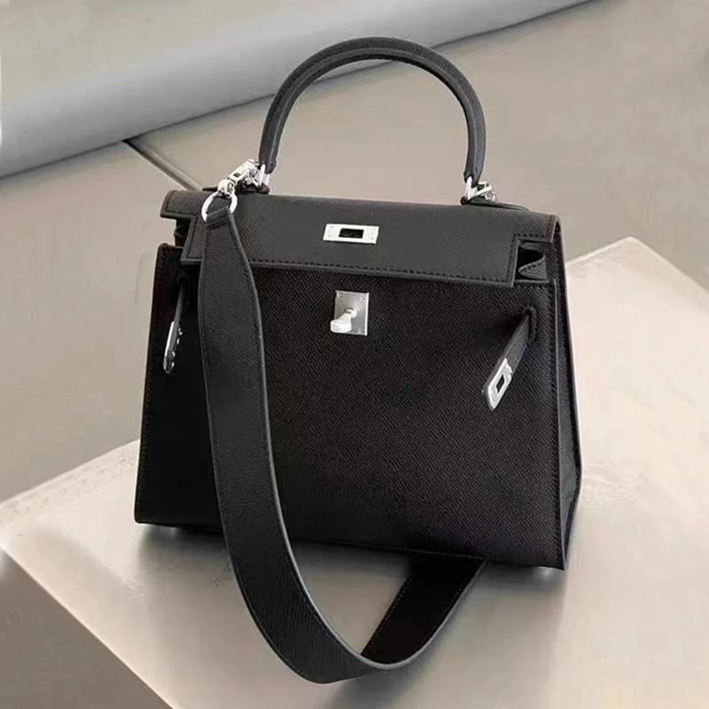 香港品牌轻奢包女2026新款手掌纹二代凯莉包宽肩带单肩斜挎手提包