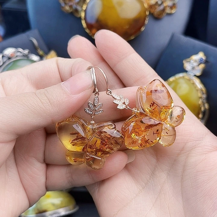 琥珀银S925镶嵌裸石