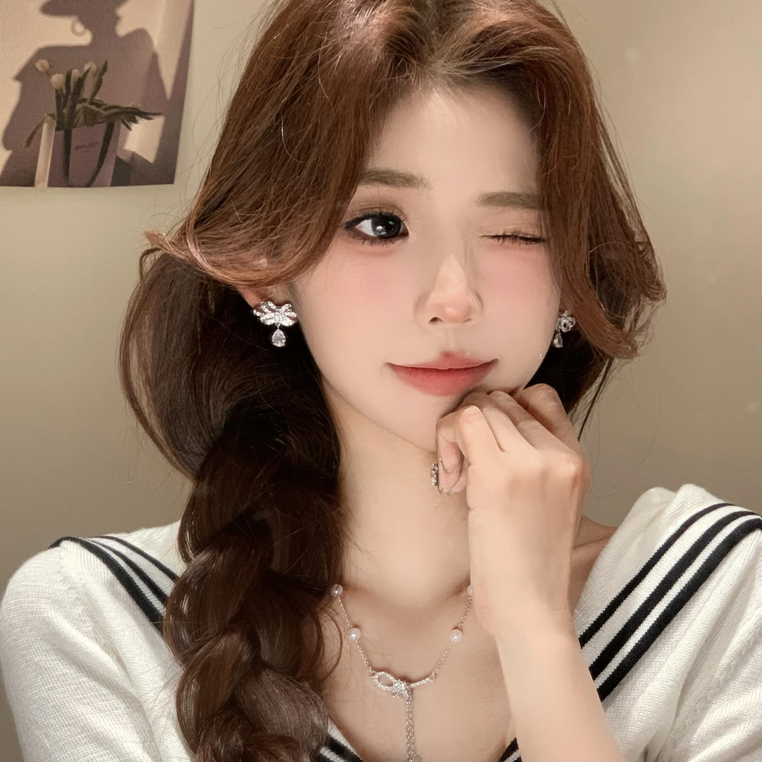 FULL GIRLISH耳环00701轻奢蝴蝶结水滴耳环女