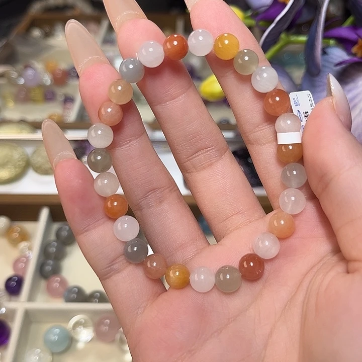 水晶手链未镶嵌彩兔毛7m