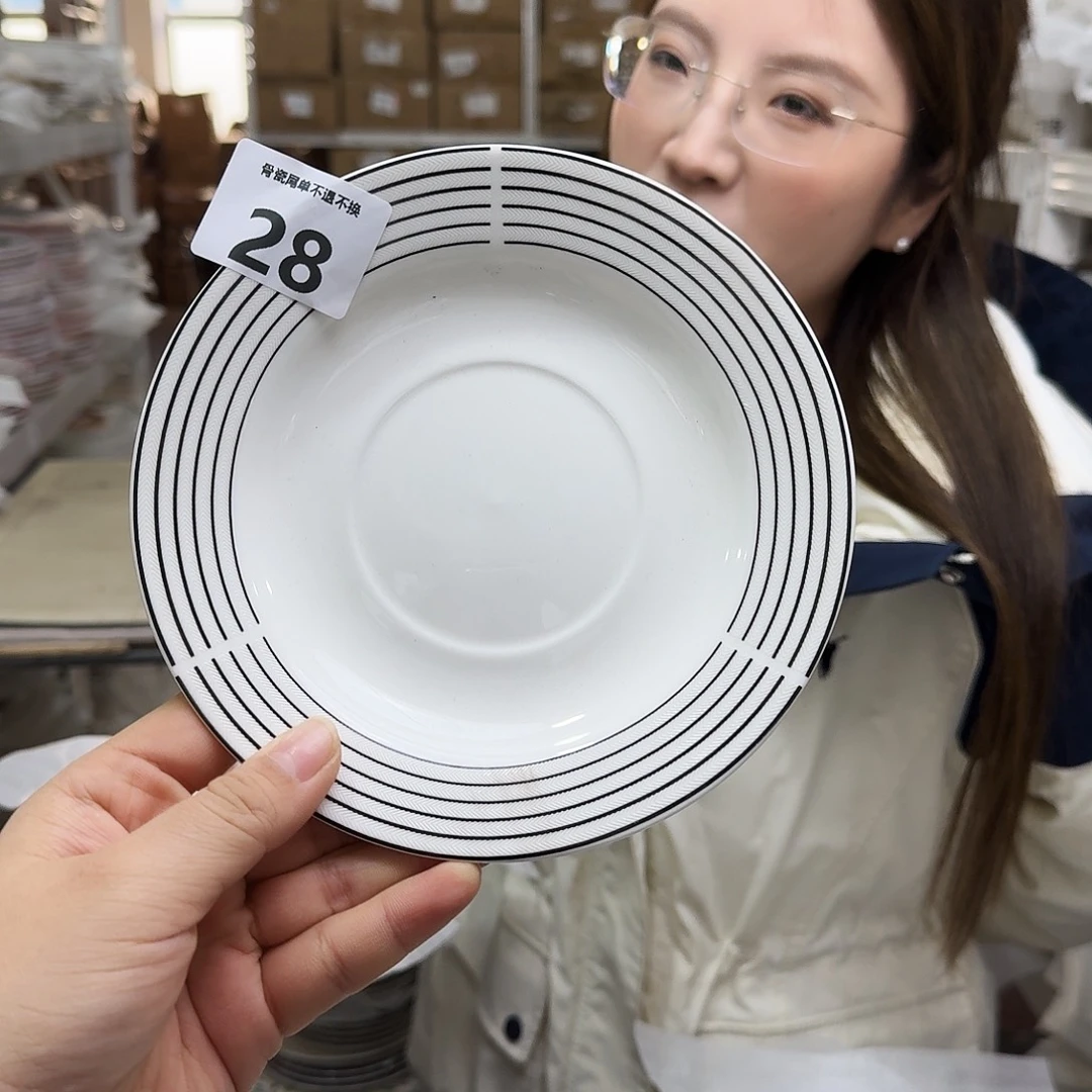 骨瓷骨瓷6.5英寸味碟16cm 10个实用外贸骨瓷