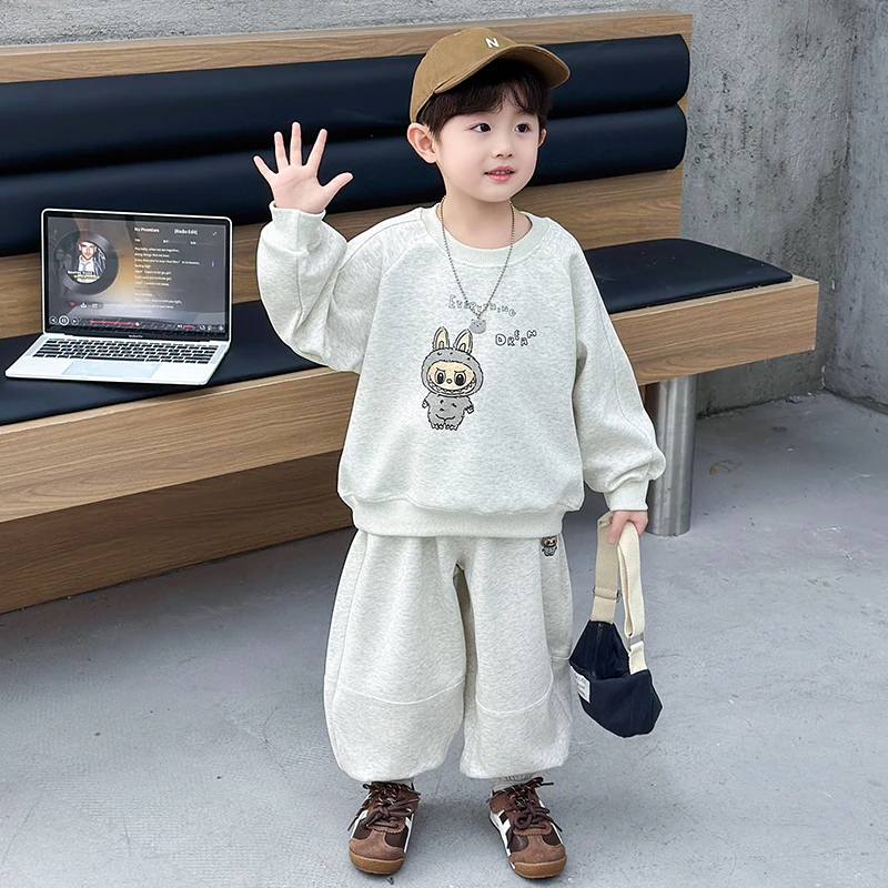 男童秋装套装2025年款儿童休闲时尚服装拉布布韩版衣服潮酷痞帅装