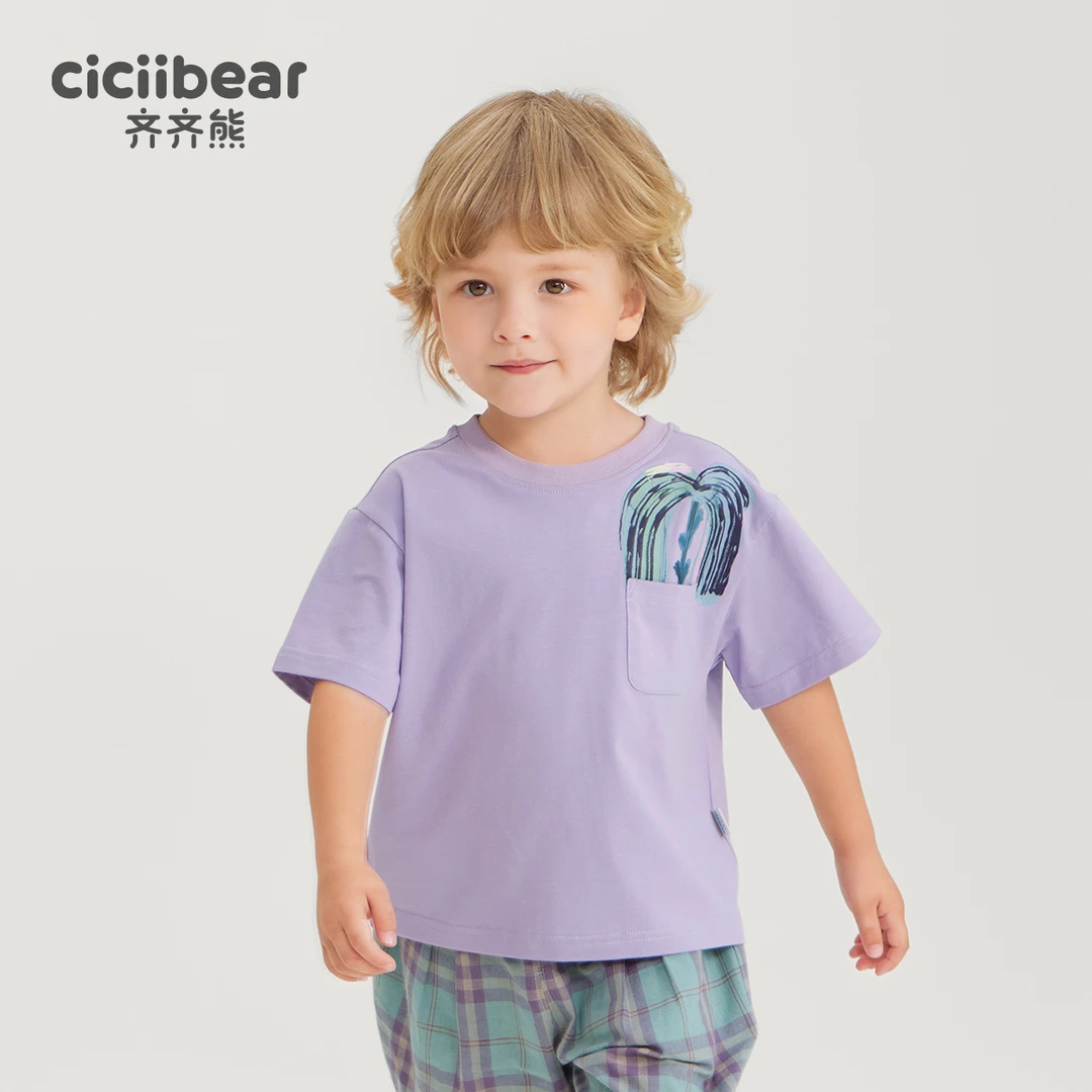 男童女童小树短袖T恤休闲宝宝夏圆领时尚Q103220