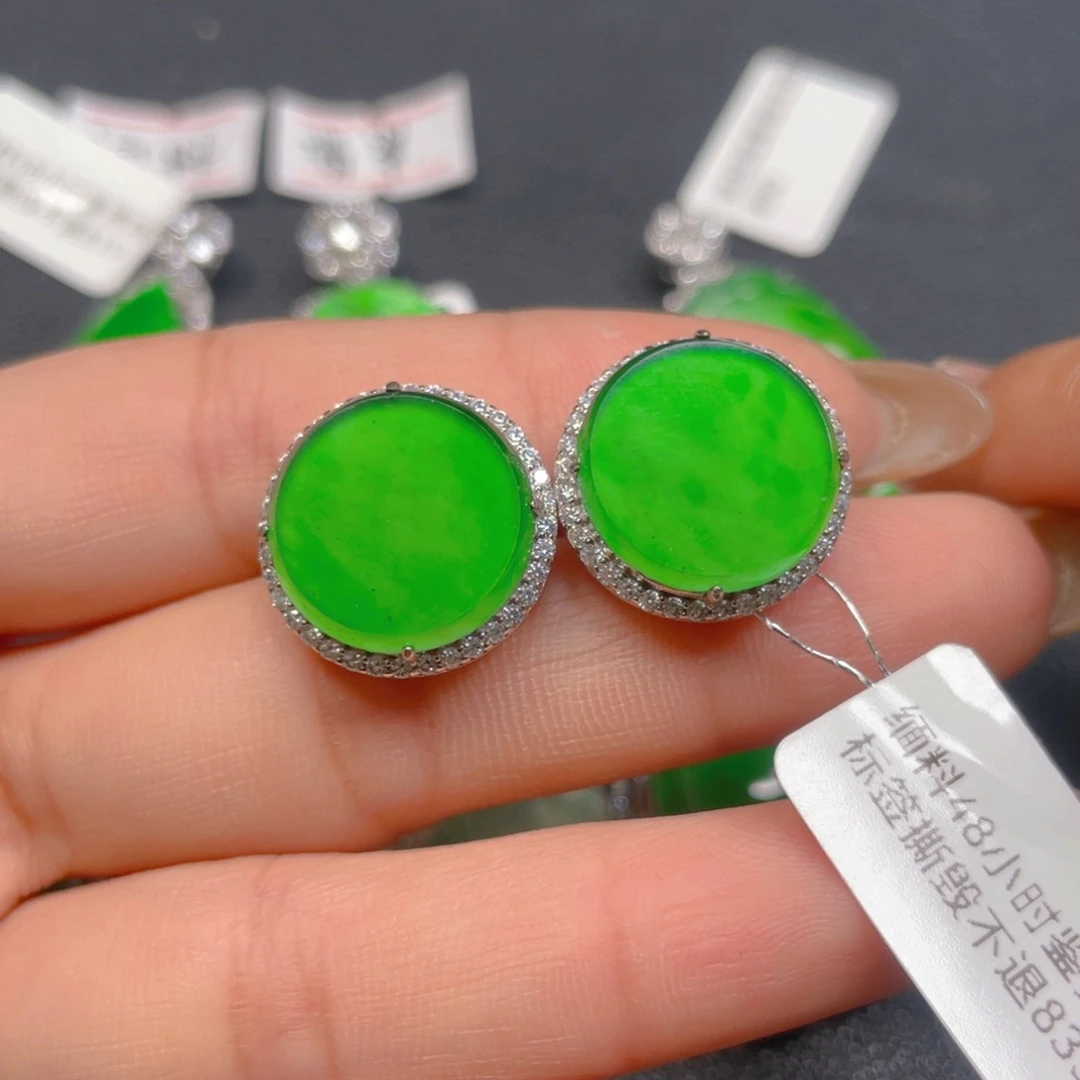 翡翠银S925镶嵌吊坠(不含链)