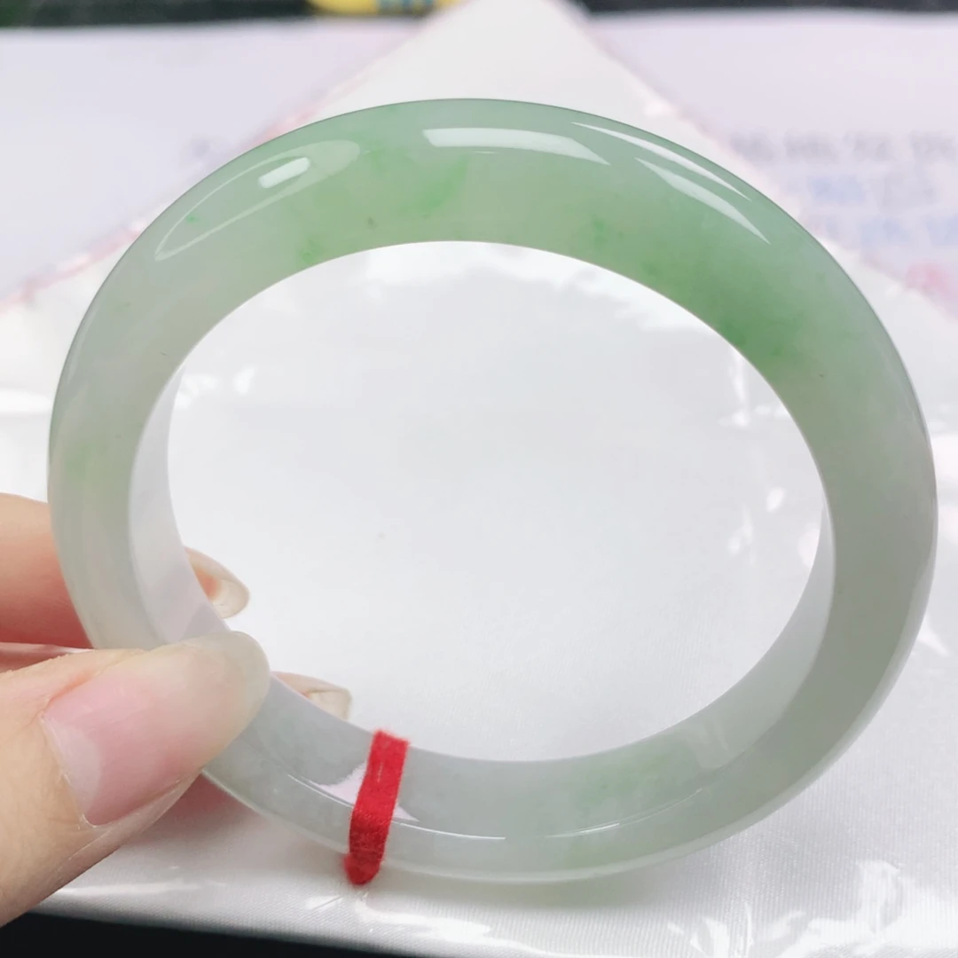 翡翠未镶嵌手镯翡翠58.5冰润晴阳正圈