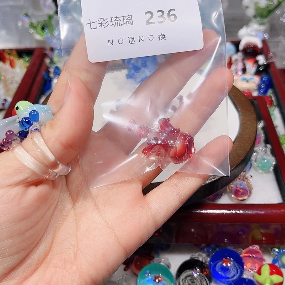 琉璃吊坠(不含链)236红色心脏