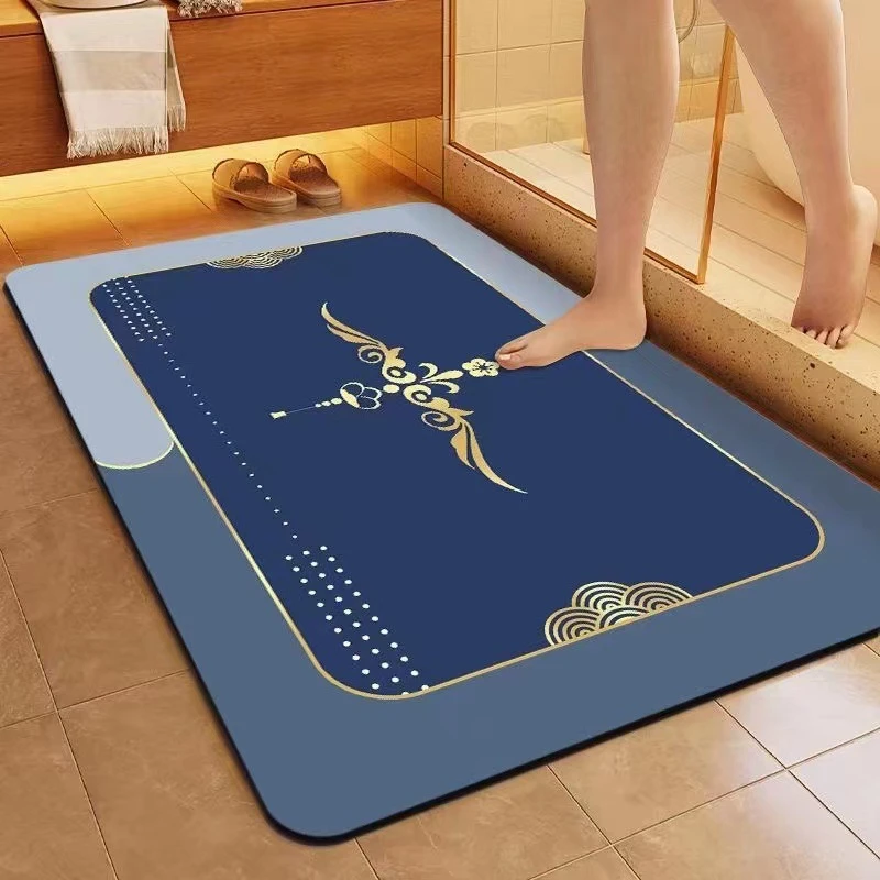 简约浴室防滑地垫硅藻泥软垫卫生间厕所门口吸水速干门垫厨房脚垫