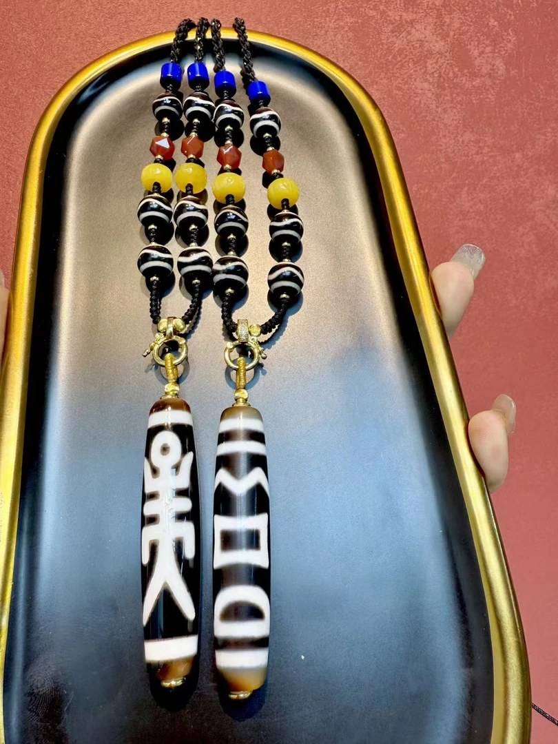 【灰姑娘原创】极致黑白稀缺天珠多宝编绳项链M3528多样性发一