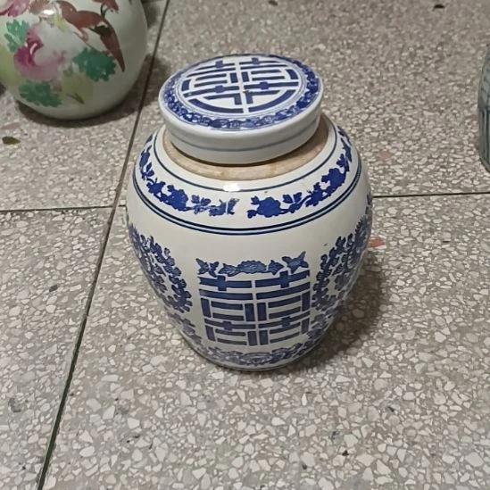 摆件双双双喜临门罐罐摆件青花陶瓷摆件青花陶瓷摆件