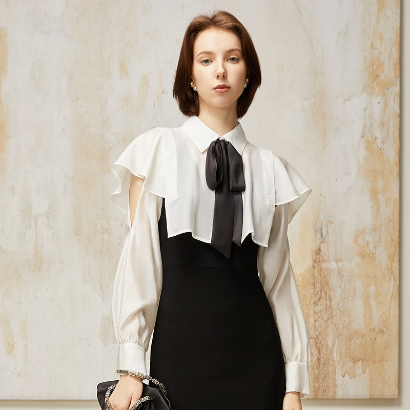 【彭彭echo专属】2024年春季新款法式优雅针织拼接鱼尾连衣裙女长袖