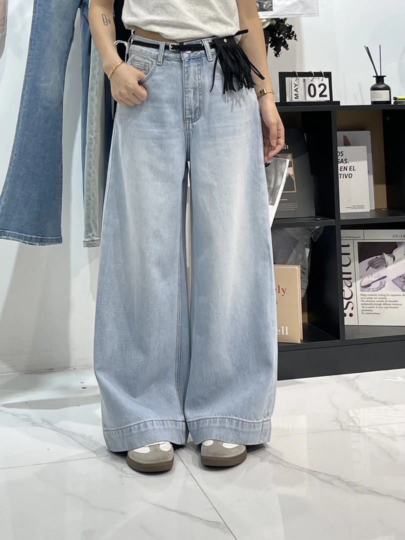 有货奢恭#10121夏季福利高品质无弹阔腿牛仔裤（不配皮带）裤：103cm