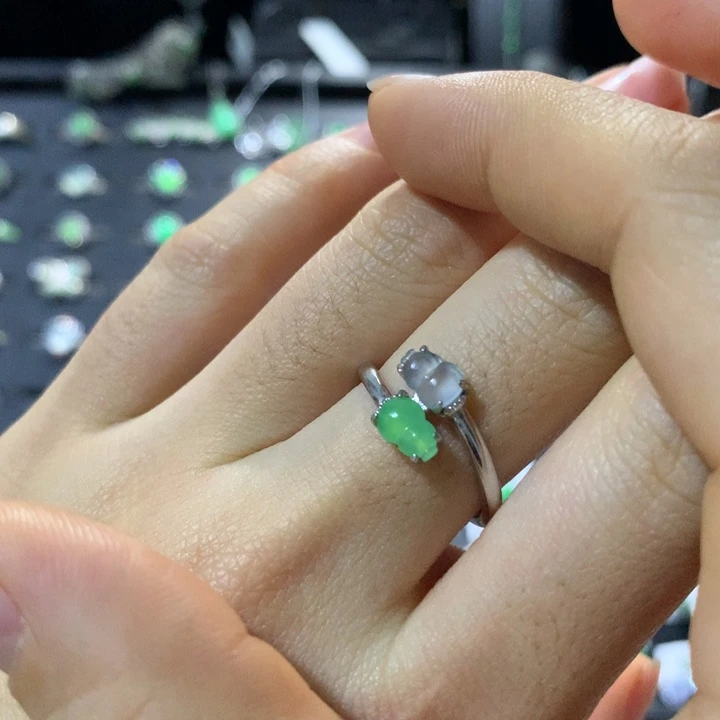 翡翠银S925镶嵌戒指