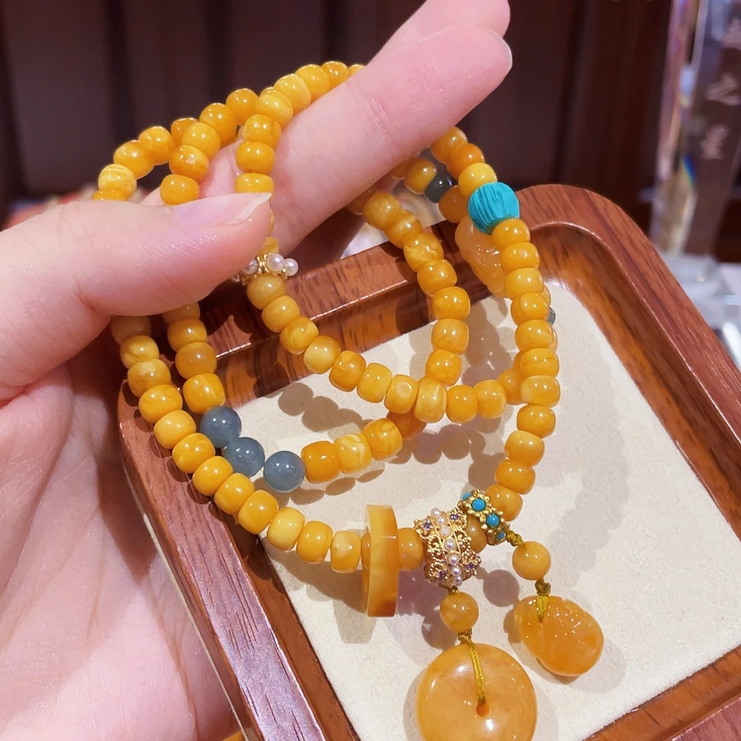 未镶嵌蜜蜡手链手串