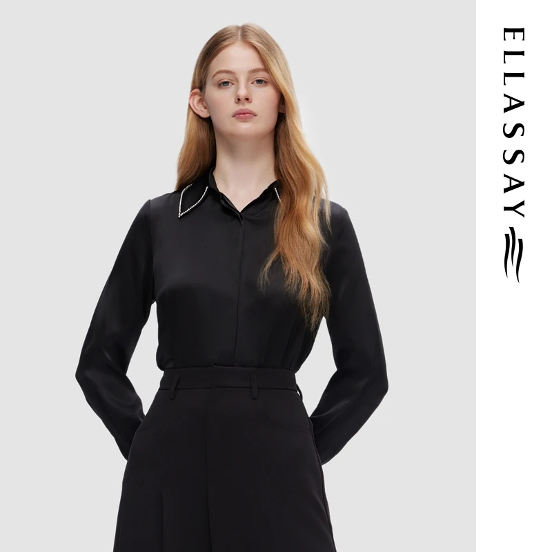 【晨粉专享】ELLASSAY歌力思桑蚕丝通勤衬衫女EWD353C01400