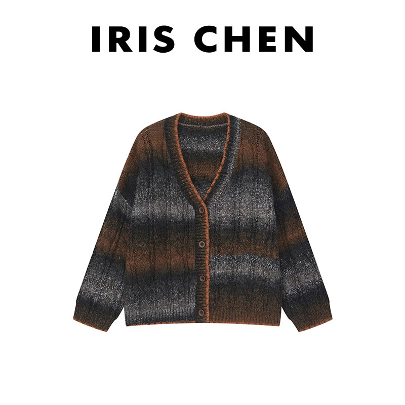 【现货】IRIS CHEN 诺丁山 25秋冬“羊驼羊毛830g”渐变保暖针织开衫