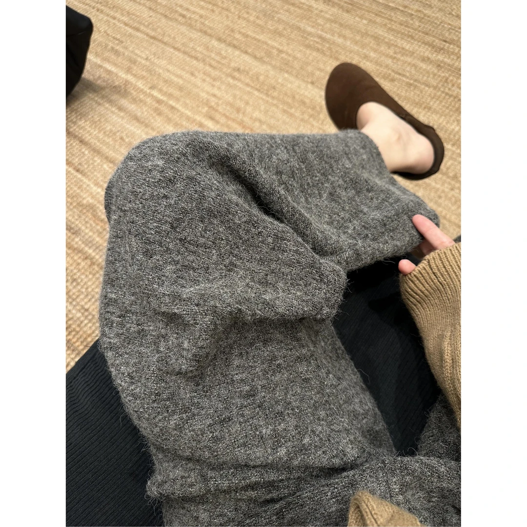 巨舒服！巨喜欢这件！加厚阔腿裤女秋冬慵懒风好看气质宽松直筒裤子