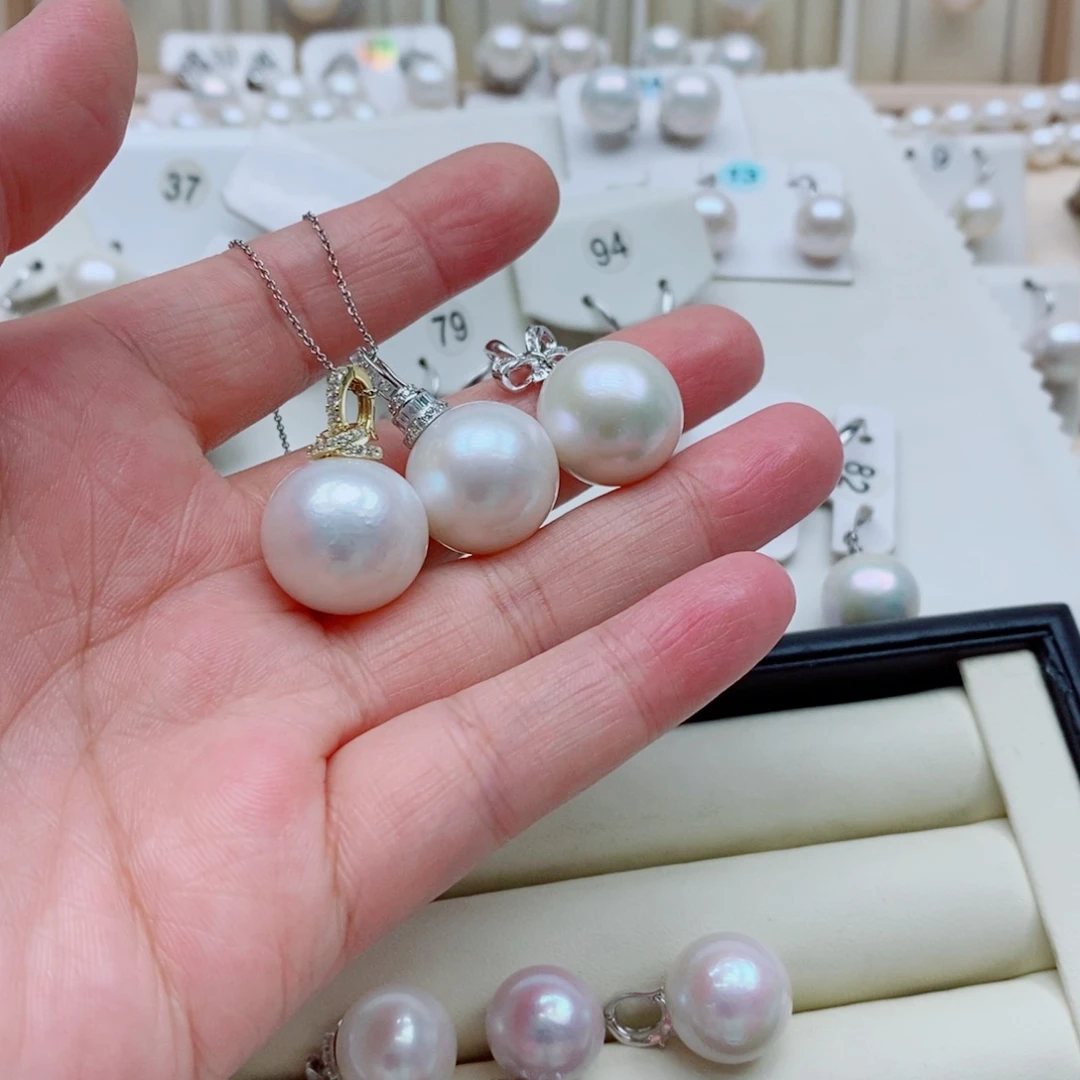 历***新淡水珍珠颈饰银S925镶嵌