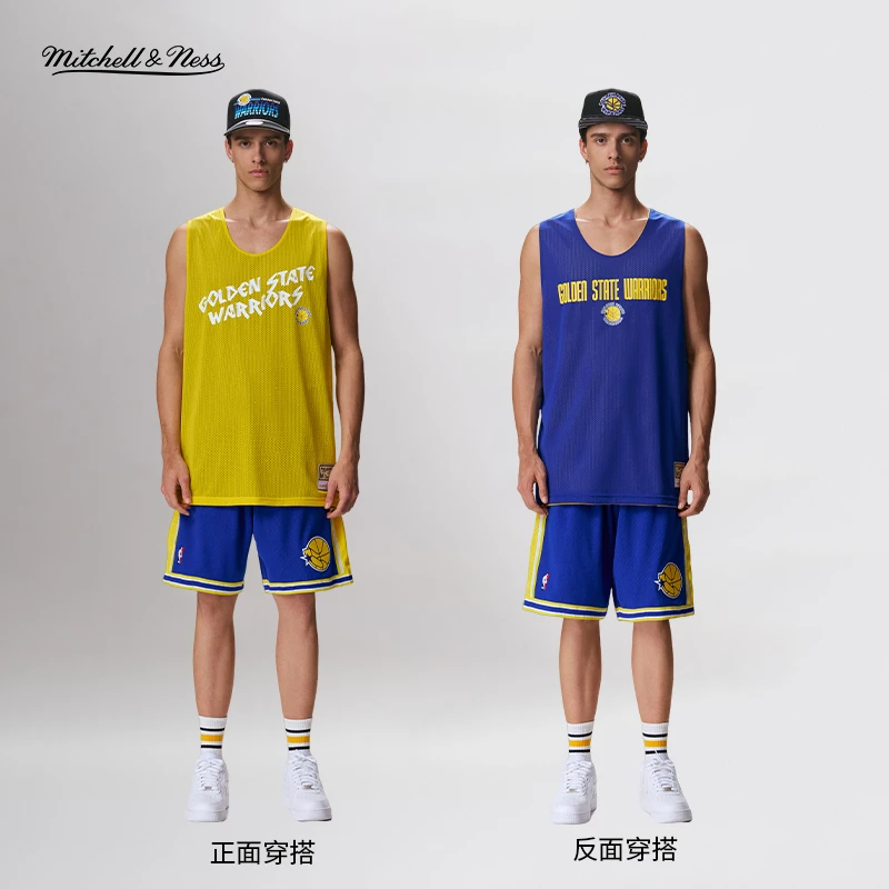 Mitchell&Ness凯尔特人/公牛/勇士/湖人双面篮球衣背心速干透气