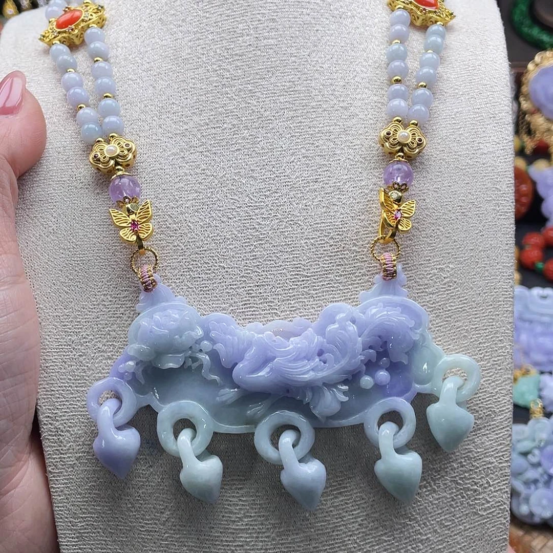 翡翠未镶嵌颈饰代编织