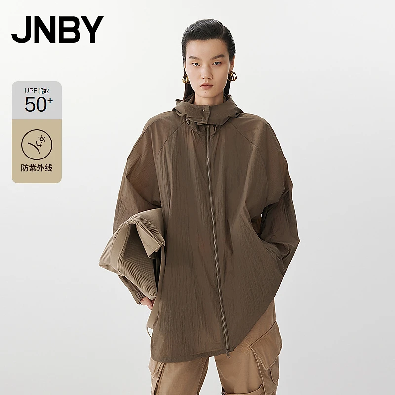 【UPF50+】JNBY/江南布衣春夏连帽防晒服女宽松外套休闲5P3910970