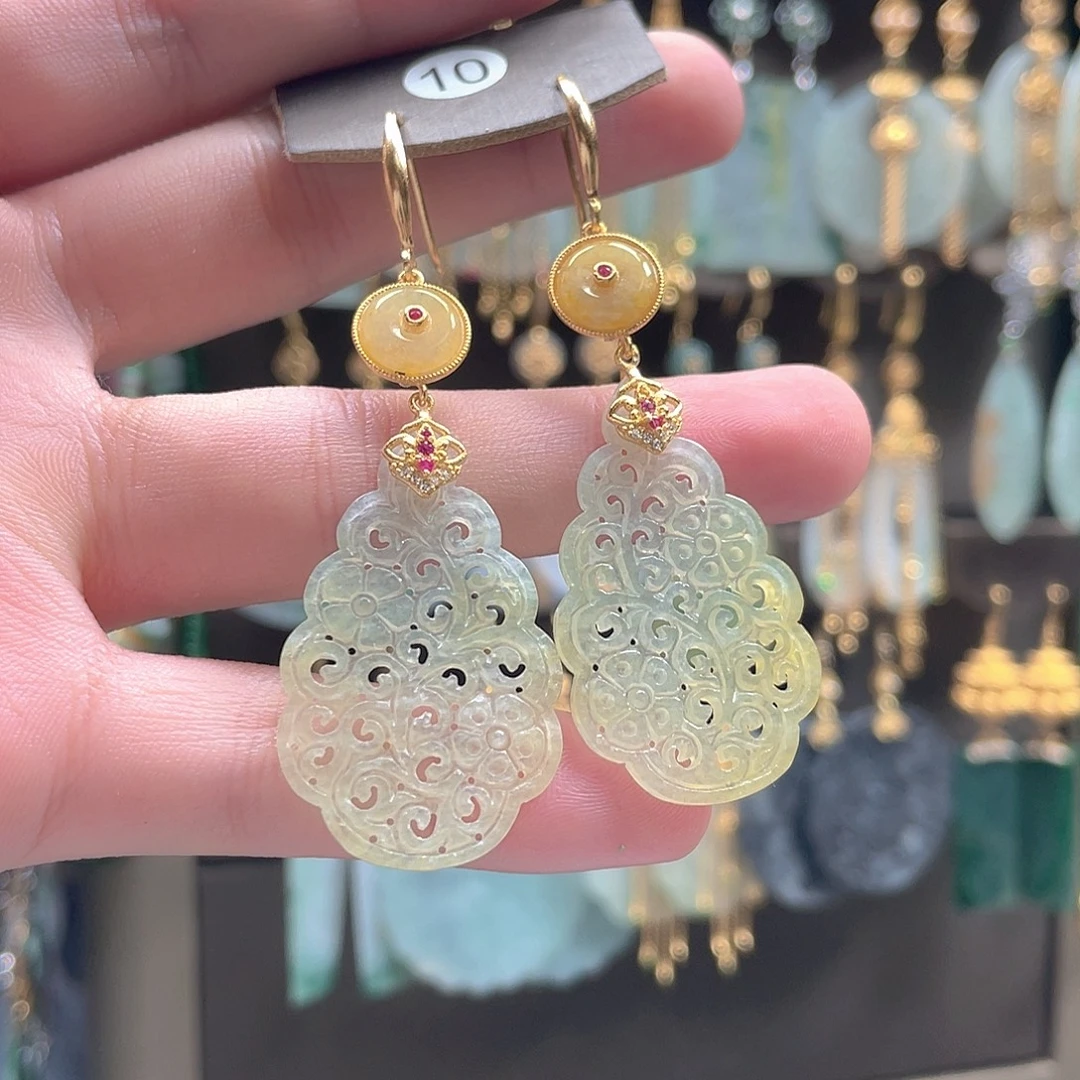 翡翠未镶嵌耳饰翡翠