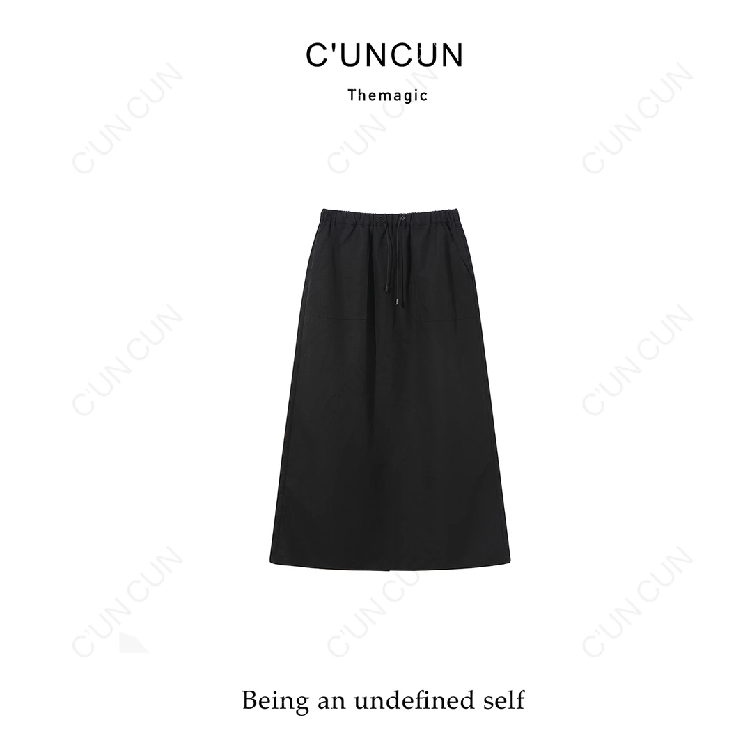 【村村CUNCUN】2025夏新品重工显瘦松紧挺阔有型时髦刚需半裙