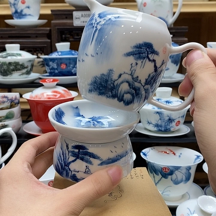 手绘揽胜功杯260cc➕同款茶漏釉下彩微瑕福利款