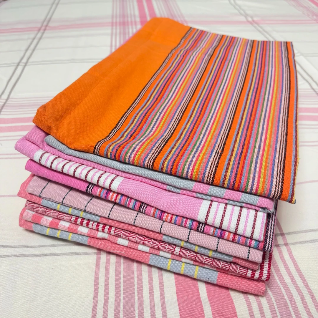 【多花色粗布枕套 单只】-74x48cm老粗布枕套透气加厚成人枕头套