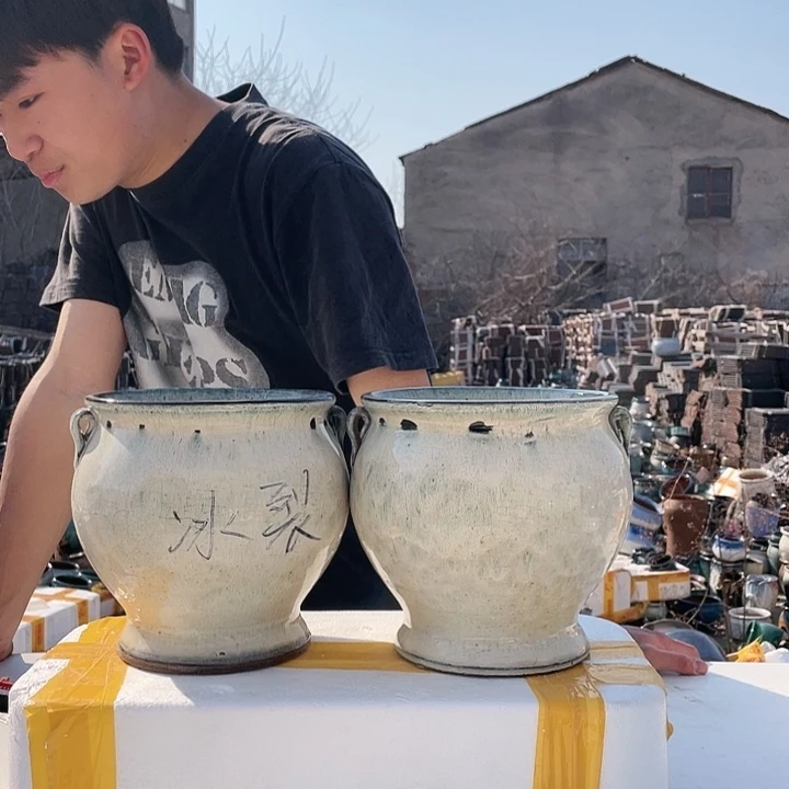 宜兴紫砂粗陶花盆