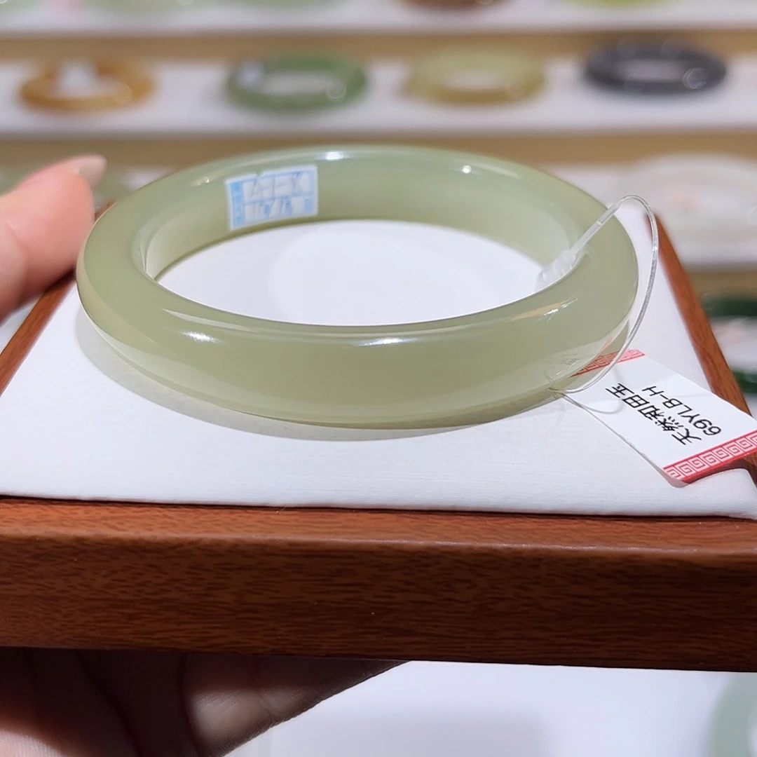 和田玉未镶嵌手镯冰底茶晴猫眼