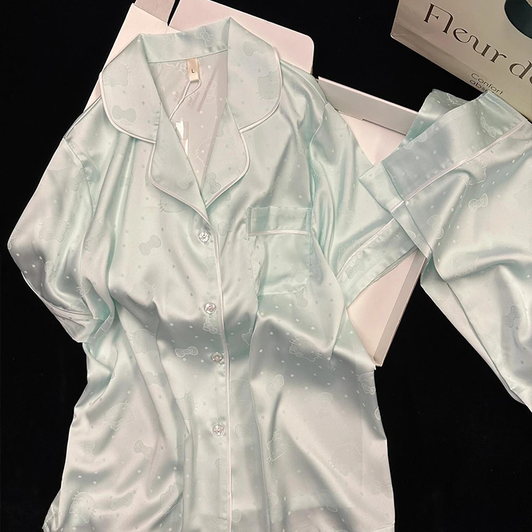 KT猫睡衣女款爆款2025新款夏季天冰丝短袖裤外出可穿士家居服套装