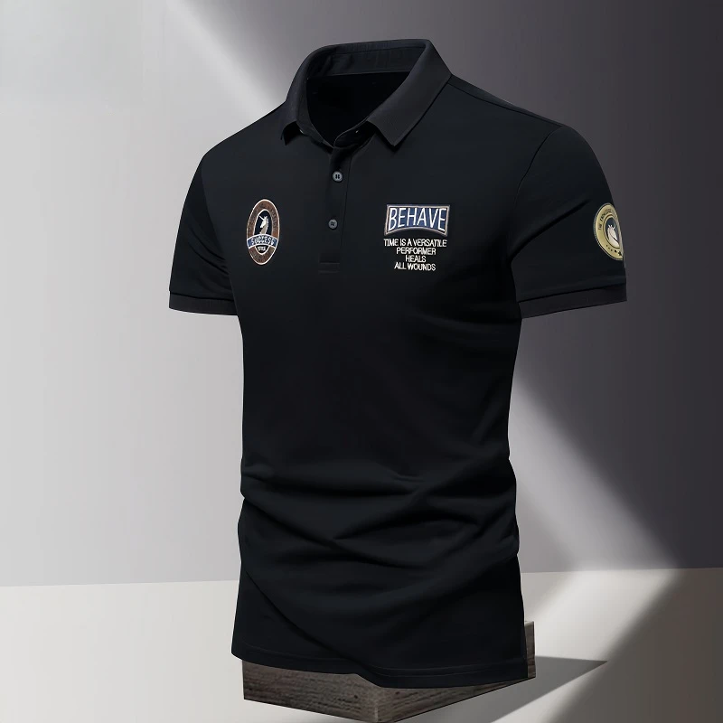 2026夏季百搭男士休闲短袖POLO衫韩版翻领修身T恤半袖