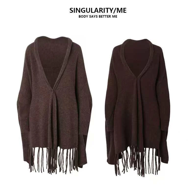 Singularity Me 9AADE 888 牦牛绒百搭显瘦流苏针织开衫大披肩