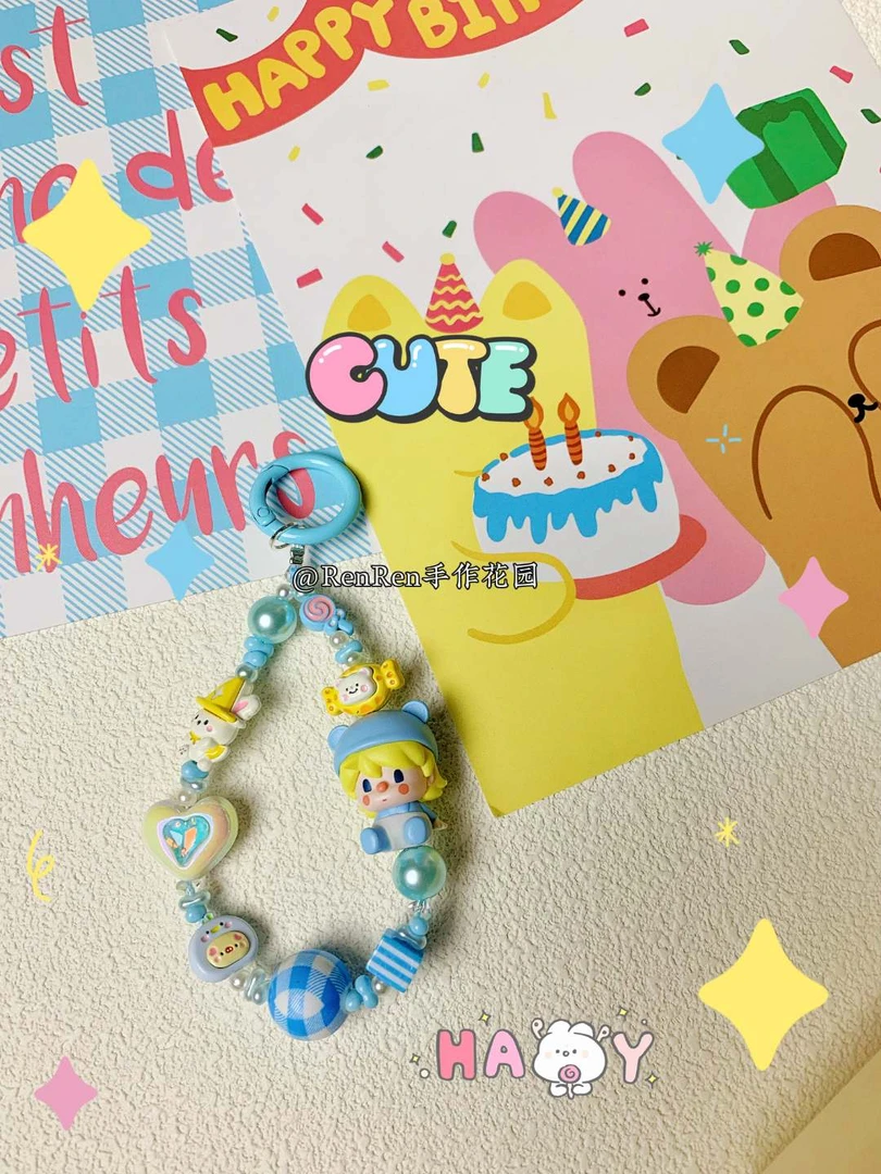 可爱ins招财创意DIY手工通用手机壳挂链包挂车挂钥匙扣