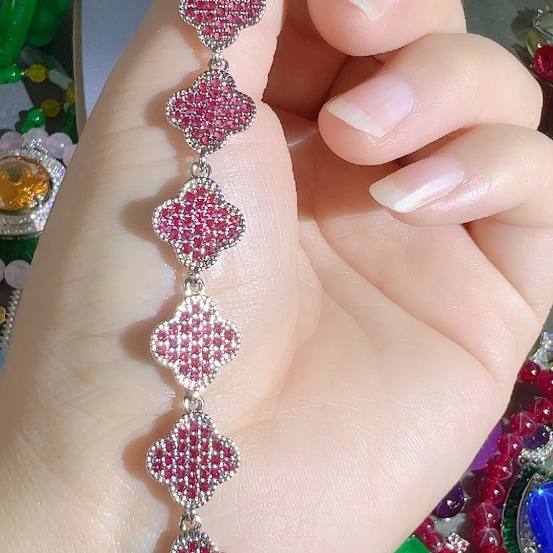 花岗石钨合金红色蓝色吊坠