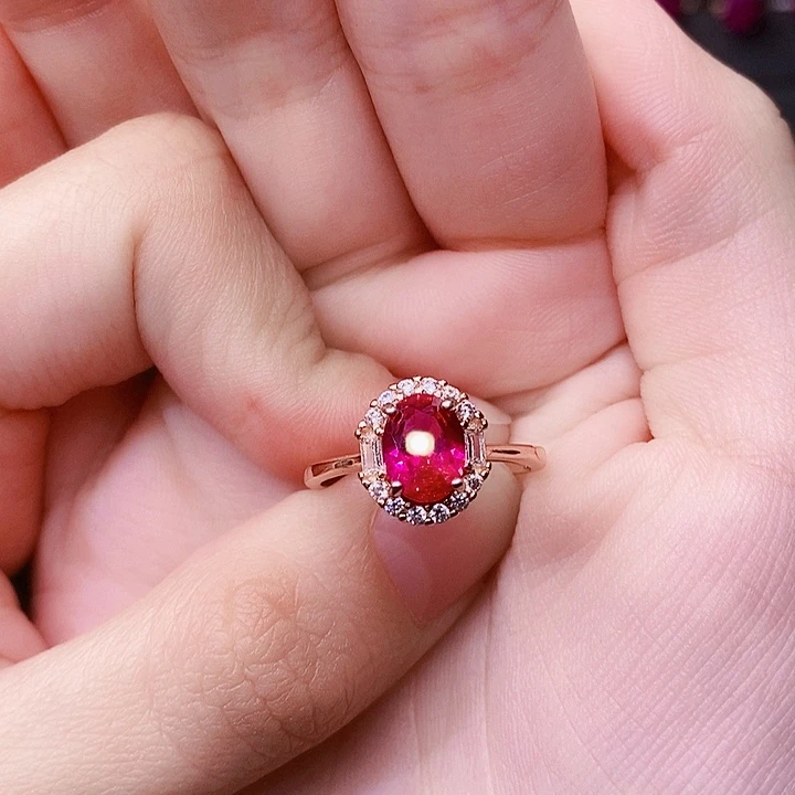 红宝石银S925镶嵌戒指