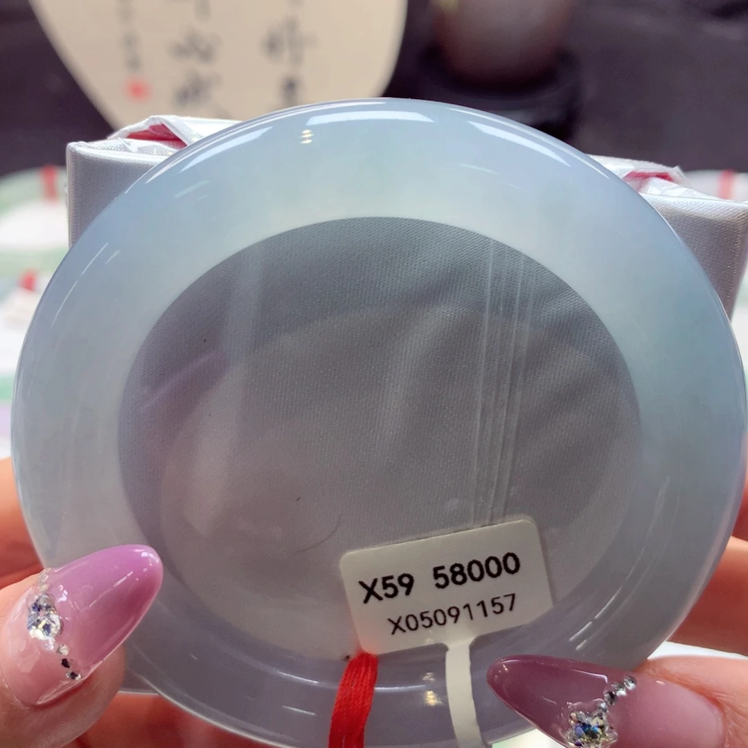 翡翠手镯未镶嵌圆条54号66