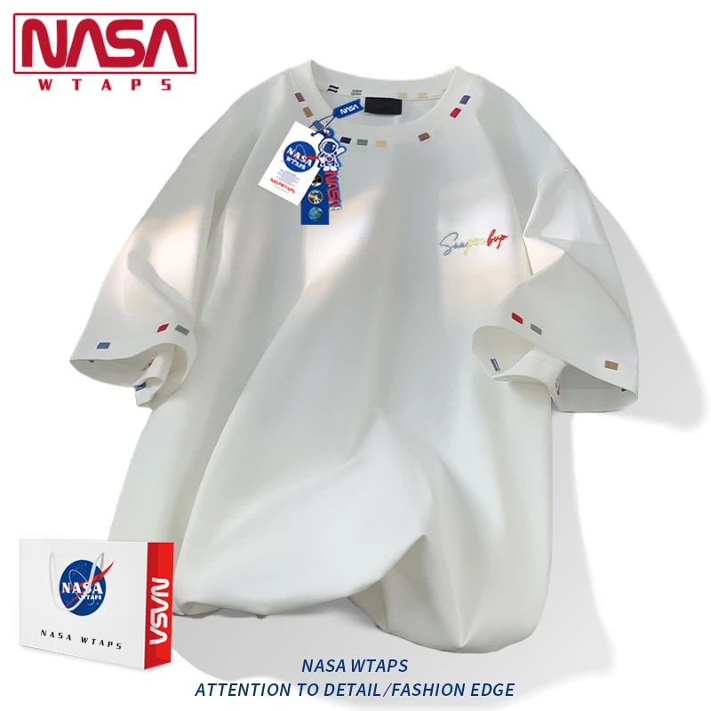NASA WTAPS美式复古短袖t恤男款夏季新款宽松休闲情侣圆领上衣服