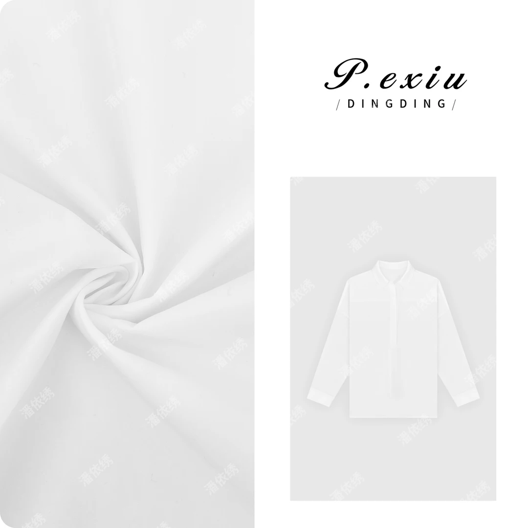 天丝极简风半开领设计感长袖衬衫 W-62766