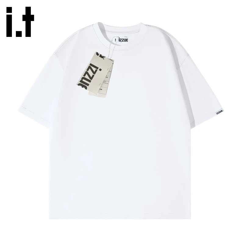 i.t izzue白色短袖男t恤夏季冰感新疆棉潮牌百搭男生衣服高级感Y