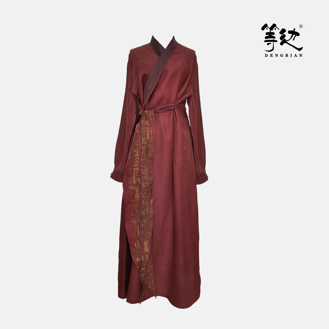 【等边·三星堆盘金绣系列】盘金绣提花双穿连衣裙DB-LQ250002