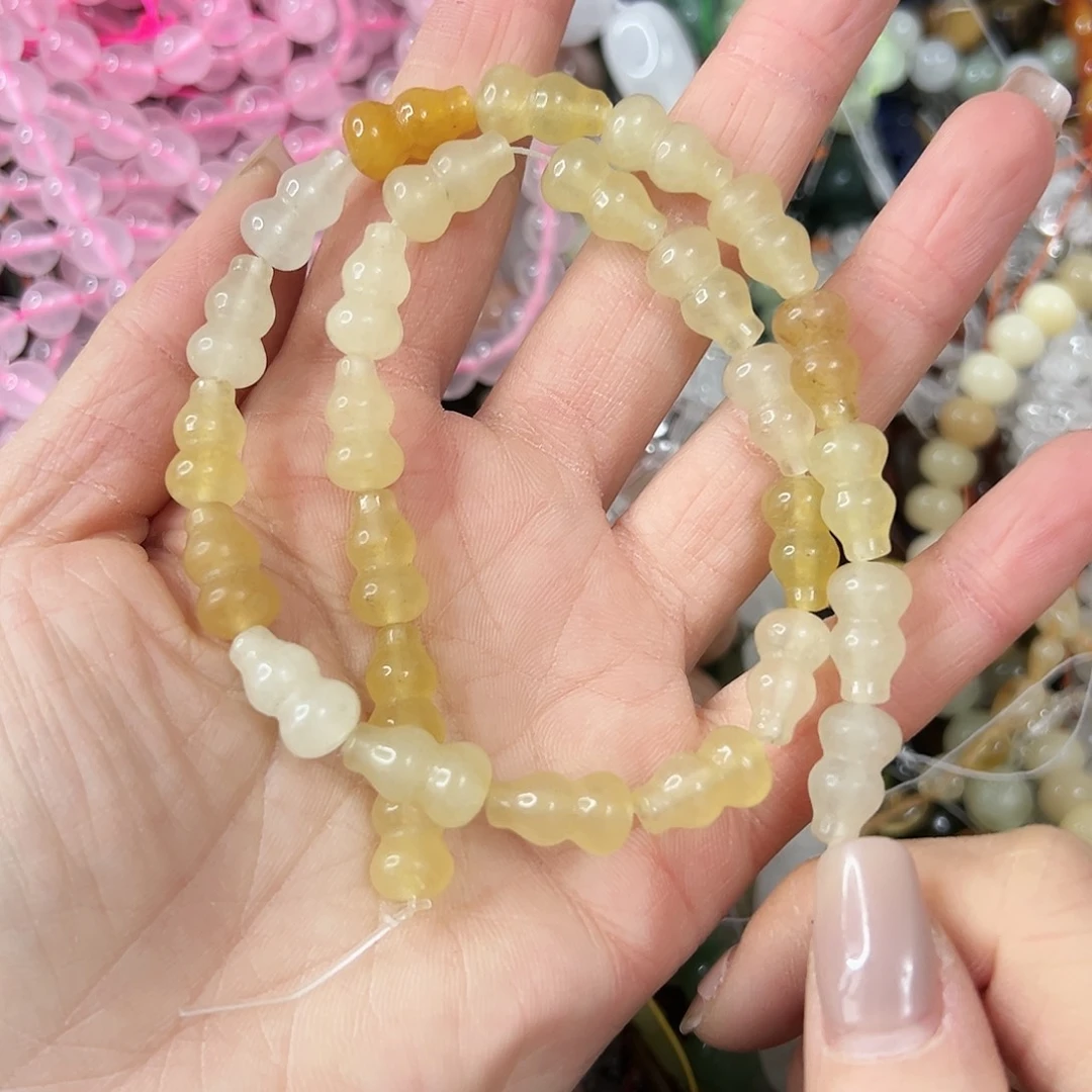 玛瑙/玉髓未镶嵌珠宝半成品，金丝玉葫芦二十几颗