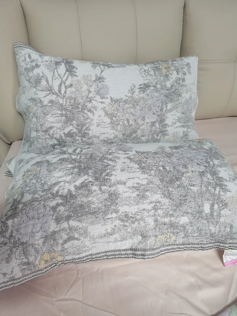 【山茶枕巾】50/78高定款A类色织棉麻枕巾一对可机洗