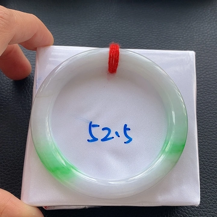 翡翠手镯未镶嵌8白底青双耳挂翠8