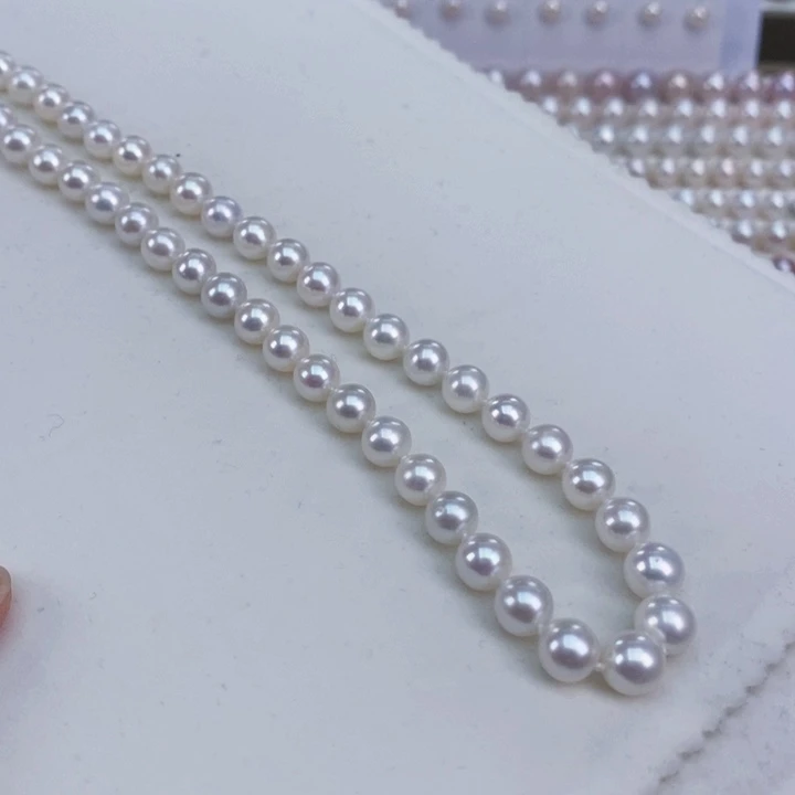淡水珍珠颈饰银S925镶嵌7.5-8冷白光