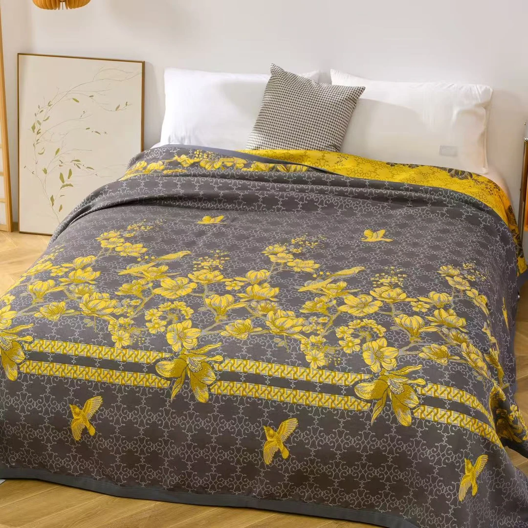 【Y金露语】230*250cm可铺可盖多层纱布亲肤通用高端床盖